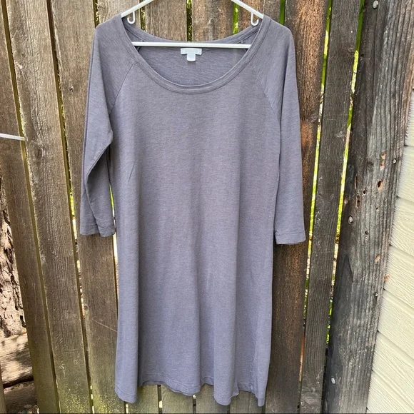 Garnet Hill | Dresses | Garnet Hill Cotton Modal Casual 34 Sleeve Dress In  Lilac Gray Sz M | Poshmark